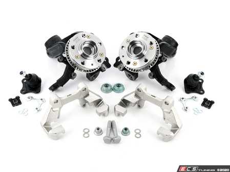ES#452 - ESR407255KIT - VR6/1.8T Spindle Conversion Kit - With Caliper Carriers - Basic kit for upgrading to bigger brakes - Assembled By ECS - Volkswagen