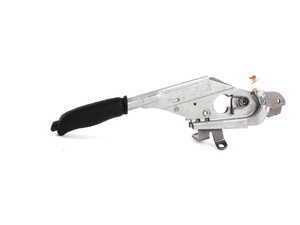 ES#62323 - 34411164489 - E46 Parking Brake Lever Assembly - Includes black leather hand brake handle - Genuine BMW - BMW