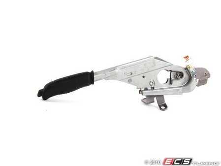 ES#62323 - 34411164489 - E46 Parking Brake Lever Assembly - Includes black leather hand brake handle - Genuine BMW - BMW