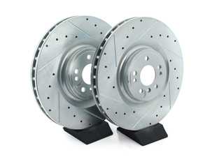 ES#3989535 - EBR1461XPR - Evolution Front Cross-Drilled & Slotted Brake Rotors - Pair (375x36) - Zinc coated performance rotors - Power Stop - Mercedes Benz