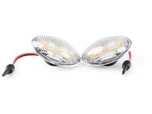 ES#4000095 - V-170118 - Clear Lens / Dark Backing Amber Flash LED Turn Signal Set  - Fits both left or right side and has a clear color lens with amber flashing LEDs - Vinstar - MINI
