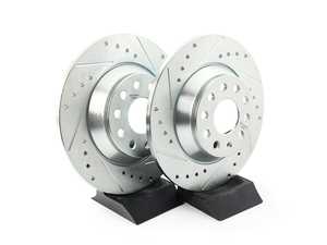ES#3989550 - EBR1498XPR - Evolution Rear Cross-Drilled & Slotted Brake Rotors - Pair (300x12) - Zinc coated performance rotors - Power Stop - Audi Volkswagen