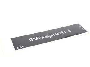 ES#79158 - 51142121931 - Genuine BMW Label - Alipinweiss II  - Replaces cracked or faded paint code label, found in your vehicle's engine bay. - Genuine BMW - BMW