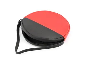 MINI Round Color Block Pouch - Gray/Coral