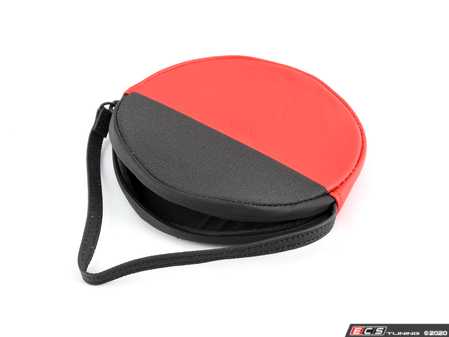 ES#3610163 - 80212460854 - MINI Round Color Block Pouch - Gray/Coral - Handy pouch to carry things on the go - Genuine MINI - MINI
