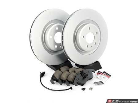 ES#4346254 - 8K0698301MKT9 - Front Brake Service Kit - Featuring ECS V5 coated rotors and Akebono Euro Ceramic pads - Assembled By ECS - Audi