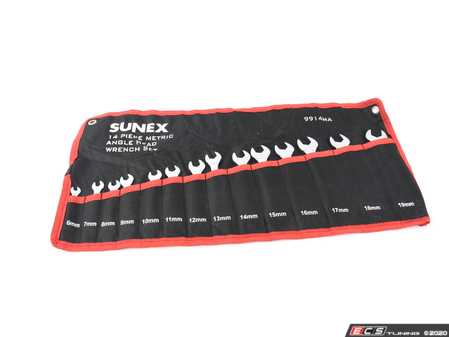 ES#4405089 - 9914MA - 14 Pc. Full Polish Metric Angle Head Wrench Set - Fully polished drop forged CR-V alloy steel for maximum strength and service life - Sunex - Audi BMW Volkswagen Mercedes Benz MINI Porsche