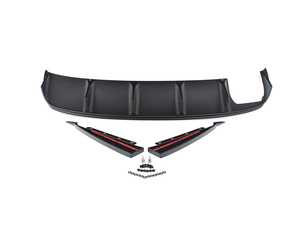 ES#4304910 - 007170LA02-02KT - MK6 Jetta Facelift Rear Diffuser - With Side Spats - Textured Black - Add aggressive styling with our In-House Engineered Rear Diffuser Kit! - ECS - Volkswagen