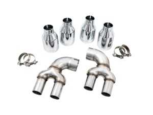 ES#4147592 - 3810-42018 - AWE OE to Quad Tip Conversion Kit - Chrome Silver Tips - Convert your OE style tips to this Quad tip setup in Chrome Silver! - AWE - BMW