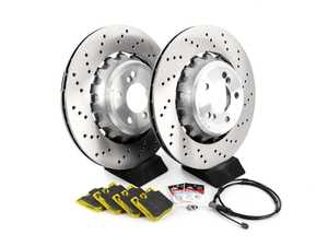 ES#3172566 - 34212284989KT2 - Rear Performance Brake Service Kit - Includes brand new Genuine BMW rotors with RSL29 Pagid Racing Yellow brake pads. Recommended for street and track. - Assembled By ECS - BMW