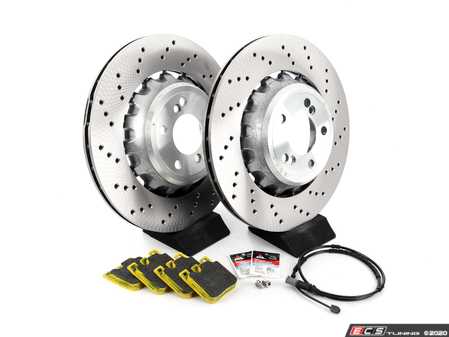 ES#3172566 - 34212284989KT2 - Rear Performance Brake Service Kit - Includes brand new Genuine BMW rotors with RSL29 Pagid Racing Yellow brake pads. Recommended for street and track. - Assembled By ECS - BMW