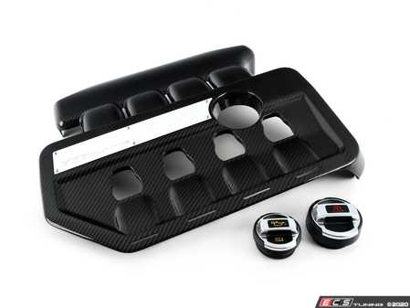 ES#3663680 - 005243ecs04ktKT1 - Engine Bay Cover Kit  - Restore your vehicles engine bay with a new carbon fiber engine cover, with a R8 oil and coolant cap! - Assembled By ECS - Audi