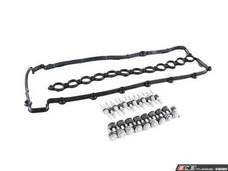 ES#3478203 - 11122247447 - Valve Cover Gasket Kit - M57 Diesel 3.0L - Includes the valve cover gasket, the valve cover screws, and valve cover standoffs - Elring - BMW