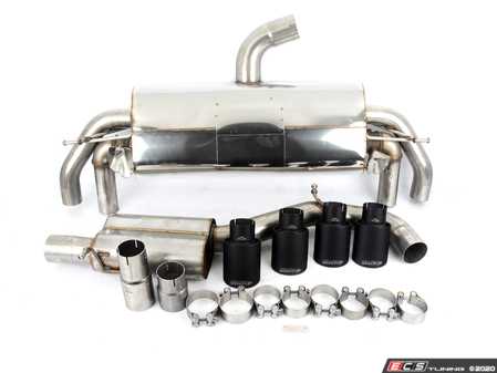 ES#3129649 - SSXAU578 - Cat-Back Exhaust System - Resonated - 3" stainless steel with quad oval Cerakote tips - Milltek Sport - Audi
