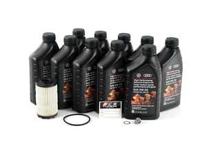 ES#4376541 -  06m198405f5KT - Oil Service Kit - Includes OEM 504/507 Synthetic 0w-30 Engine Oil, filter, drain plug, and washer for a complete oil service - Genuine Volkswagen Audi - Audi