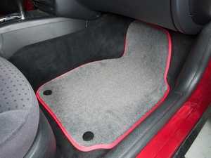 ES#2200709 - 8D0898007 - Floor Mat Set - Grey / Red Piping - Round Retainers - (NO LONGER AVAILABLE) - Factory Fit Without the Factory Price - Schwaben - 