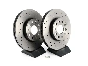 Cross Drilled UV Coated Brake Rotors - Pair (288x25)