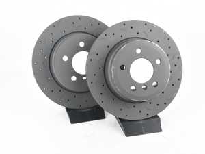 ES#3571105 - HTC4511 - Rear Talon Cross Drilled & Slotted Brake Rotors - Pair (320x20mm) - Upgrade to a slotted / cross-drilled rotor for improved braking - Hawk - BMW