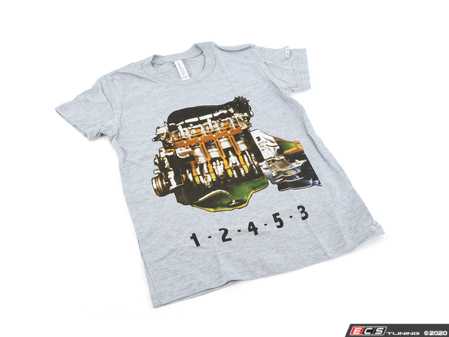 ES#4007832 - ACM3906ATHSM - Audi 5 Cylinders Tee - Youth Small - When a four-cylinder engine is too small, and a six-cylinder engine is too big, the engineers at Audi created a five-cylinder engine that was just right. - Genuine Volkswagen Audi - Audi