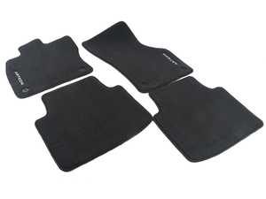 ES#3613713 - 3G8061370 - Mojo Mats - Black / Black Piping - Keep your interior showroom fresh with a set of four carpeted black floor mats with black piping and white ARTEON lettering - Genuine Volkswagen Audi - Volkswagen