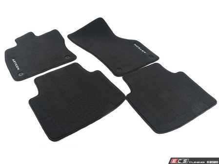ES#3613713 - 3G8061370 - Mojo Mats - Black / Black Piping - Keep your interior showroom fresh with a set of four carpeted black floor mats with black piping and white ARTEON lettering - Genuine Volkswagen Audi - Volkswagen