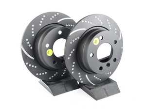 ES#521730 - GD554 - Ultimax Sport Dimpled And Slotted Rear Brake Rotors - Pair (280x10) - Reduce the fading, improve your braking - EBC - BMW