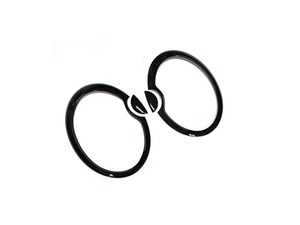 ES#4419873 - 63126917838 - Black Headlight Rings - Set - Replace you damaged or rock chipped chrome with these lay overs for Xenon Headlights w/ Washer jets, Peel and Stick - ECS - MINI