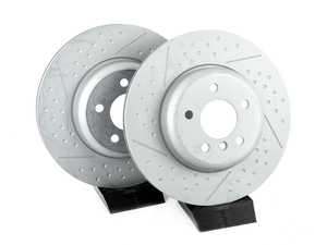 ES#4369124 - 34206797600ziKT - Rear Dimpled & Slotted Brake Rotors - Pair (345x24) - Race quality braking option from Zimmermann - Zimmermann - BMW