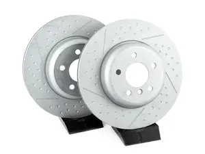 Rear Dimpled & Slotted Brake Rotors - Pair (345x24)