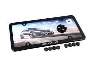 ES#3251514 - 82122456418 - Black Slimline Frame With M Caps - Genuine BMW - BMW