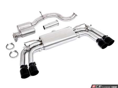 ES#4424281 - UH054-EXA-BLACK - Unitronic Cat-Back Exhaust System - Round Black Tips - Maximum performance, while maintaining a comfortable and unobtrusive exhaust tone inside the cabin - Unitronic - Audi