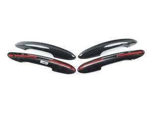 ES#4265353 - 512174345356 - Door Handle Carbon Fiber Design Cover - Set Of Four  - Add on some carbon fiber gloss trim to your factory door handles w/o key hole - ECS - MINI