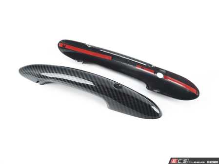 ES#4265306 - 512174345354 - Door Handle Carbon Fiber Design Cover - Set With Key/Lights   - (NO LONGER AVAILABLE) - Add on some carbon fiber gloss trim to your factory door handles - ECS - 
