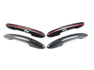 ES#4265357 - 512174345357 - Door Handle Carbon Fiber Design Cover - Set Of Four With Key/Lights  - (NO LONGER AVAILABLE) - Add on some carbon fiber gloss trim to your factory door handles - ECS - 