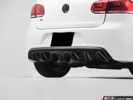 ES#4440357 - 014403LA01 - MK6 Golf R Rear Diffuser - Gloss Black - Add aggressive styling with our In-House Engineered Gloss Black Rear Diffuser! - ECS - Volkswagen