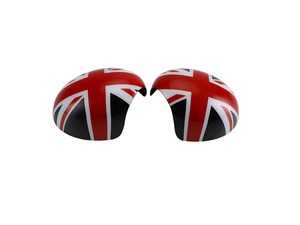 ES#4430600 - 51160415113 - Union Jack Mirror Cap Covers - Set - Attaches to the front of the side mirror housing over the stock mirror cap, peel and stick - ECS - MINI