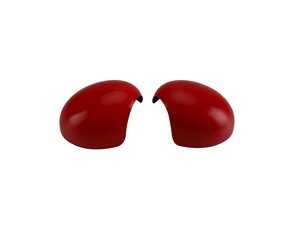 ES#4694044 - 51162754916RDNPF - Red Mirror Cap Covers - Set - Attaches to the front of the side mirror housing over the stock mirror cap, peel and stick - ECS - MINI