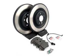 ES#4056875 - 8w0615601eKT1 - Rear Brake Service Kit - Featuring genuine rotors and brake pads - Includes stainless set screw, brake wear sensor, and silicone brake lubricant - Genuine Volkswagen Audi - Audi