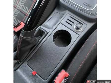 ES#4430686 - 2021066-7C-delhr - Cup Holder Delete Panel - Half Cover - Red - Tired of looking at that nasty cup holder you've never cleaned? Just cover it up! - CJM Industries - Volkswagen