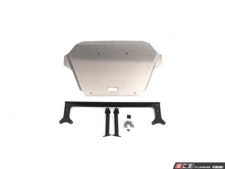 ES#4369695 - 008256LA09 - E53 Overland Engine Skid Plate Kit - Protect your vehicle's oil pan with this 1/4" (6.35mm) thick aluminum skid plate - ECS - BMW