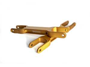 ES#4442354 - IRPLCA-FXMAL - Aluminum Rear Lower Camber Arms - Gold Finish - Perfect upgrade for those looking to convert their rear suspension to a true coilover system - IRP - Individual Racing Parts - BMW