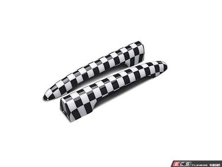 ES#4445764 - 51247228923CH - Door Handle Split Door - Checkered Cover Set - Add on some design trim to your factory door handles - ECS - MINI