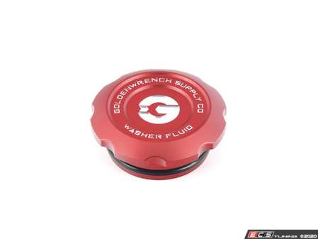 ES#4419854 - FXXWFCR - BLACKLINE Performance F Series Washer Fluid Cap - Red - Add some design flare to your engine bay! - Goldenwrench Supply Co - BMW