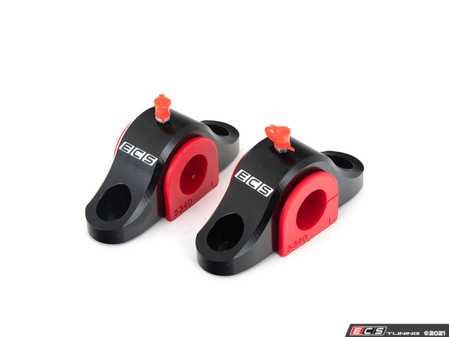 ES#4446195 - 016979la09KT - ECS Billet Front Sway Bar Brackets With Polyurethane Bushings - Pair - E9X Non-M - For E9X 25mm OEM Front Sway Bar - ECS - BMW