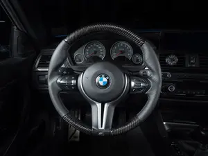 F Chassis ECS Custom Steering Wheel - Perforated Leather/Carbon Fiber/Tri-Color