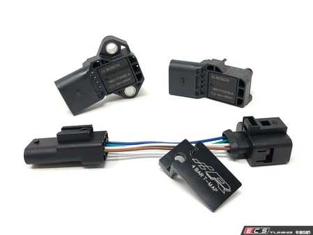 ES#4414184 - 601-0066 - EA888.3 4 Bar Map Sensor Kit - Black - Plug and play solution to exceed 29psi with the EA888.3 engine. - Precision Raceworks - Volkswagen