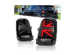 ES#4460592 - 63218492479 - Union Jack Taillight LED Piano Black Smoked - Set   - Upgraded F60 Union Jack LCI LED Style With Sequential Turn Signals - ZiZa - MINI