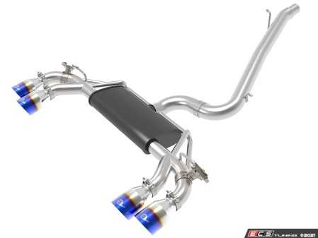 ES#4460604 - 49-36430-L - MACH Force-Xp 3" Cat-Back Exhaust System - Blue Flame Tips - Constructed from TIG-welded and mandrel-bent brushed finished 304 stainless steel - AFE - Volkswagen