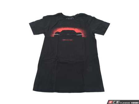 ES#4058542 - ACM3911BLKSM - Reflective Headlights PB18 Tee - Men's Small - Specially washed for softness, this black tee creates the perfect canvas for showcasing the thrilling e-tron PB18. - Genuine Volkswagen Audi - Audi