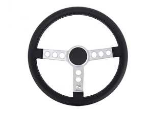 ES#4465574 - I77.86.SSL - Rennline Leather Steering Wheel - Silver Spokes & Silver Horn Ring - 360mm diameter steering wheel inspired by 60s/70s Porsche race cars - Rennline - Audi BMW Volkswagen Mercedes Benz MINI Porsche